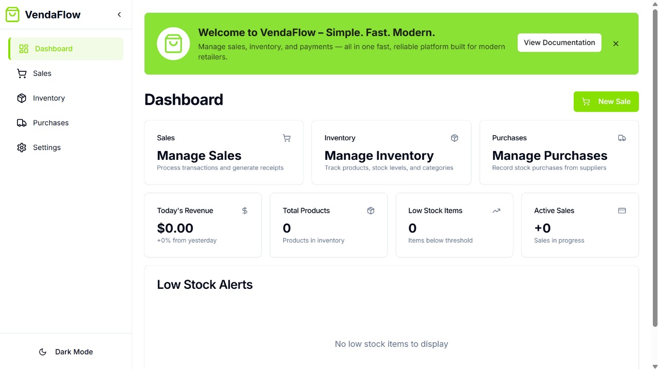 VendoFlow POS Dashboard